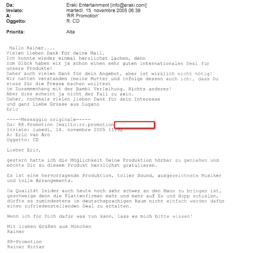 …aber seine Füsse singen besser (by Eric van Aro) 

im November 2005