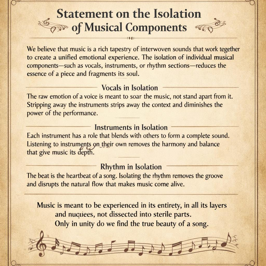 Statement on the Isolation of Musical Components